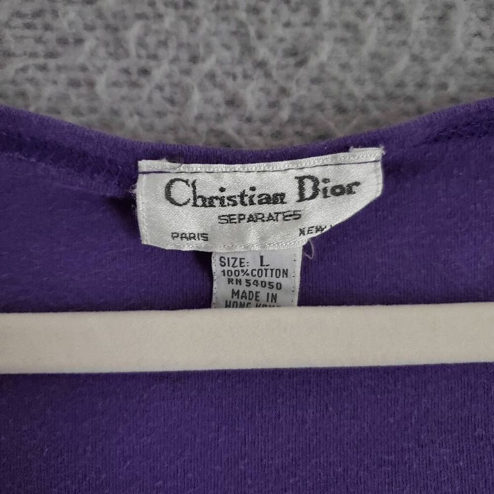 VTG Christian Dior SEPARATES Women's Purple Sleeveless Cotton Round Neck Tank L - Picture 5 of 5